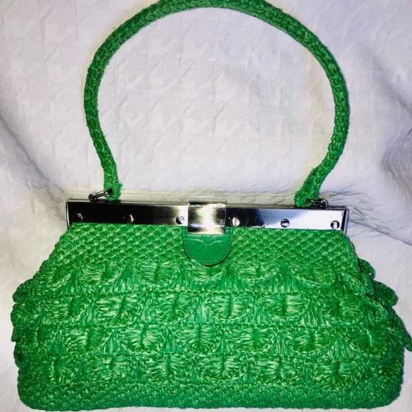 Patricia Nash Coral Raffia Solid Satchel Handbag